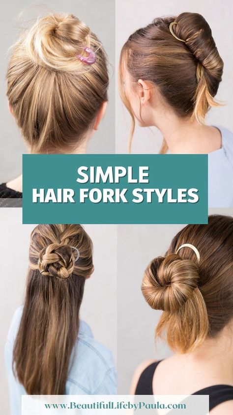 Easy hair fork hairstyles that anyone can do! Have beautiful hair in seconds with Lilla Rose u-pins, which are the best hair forks out there! Click to see more hair fork styles and hair fork tutorials! Hair Fork Hairstyles Tutorial, Fork Hairstyle, Hair Fork Tutorial, Hair Fork Hairstyles, Bow Bun Hairstyle, Bow Bun, Makeup Things, Hair Forks, Awesome Hairstyles