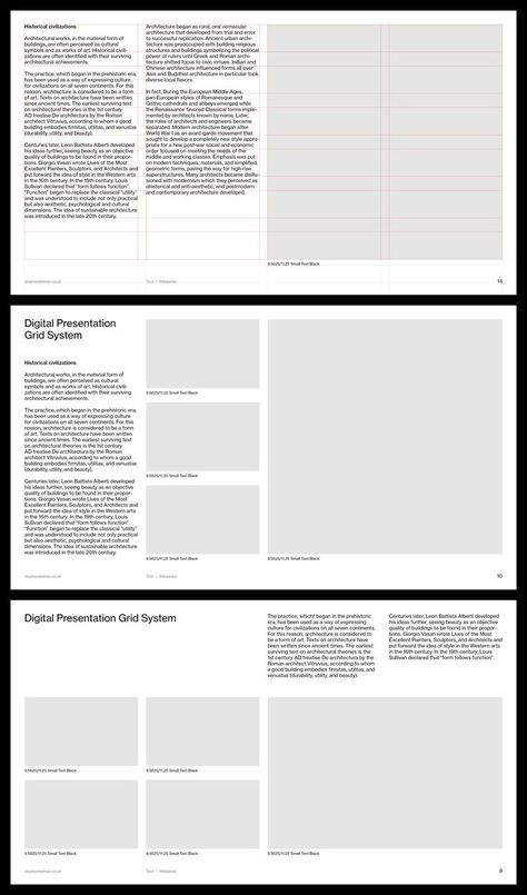 Modular layout of Adobe InDesign presentation deck template Digital Presentation, Indesign Layout, Architecture Portfolio Layout, 잡지 레이아웃, 포트폴리오 레이아웃, Presentation Deck, Editorial Design Layout, Page Layout Design, Buch Design