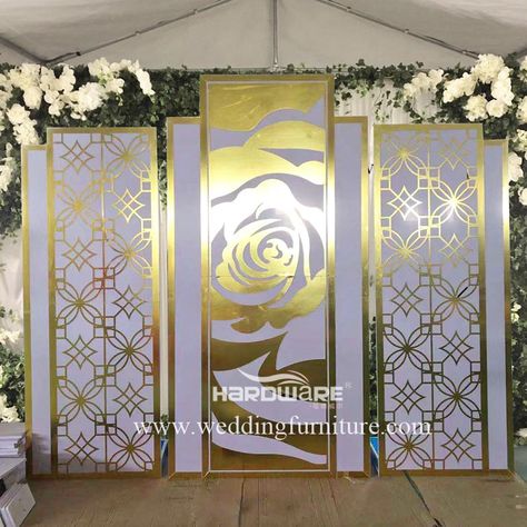 Hugh pvc board royal pattern event decor wedding backdrop Luxury Backdrop Wedding, Royal Wedding Backdrop, Royal Backdrop Ideas, Pvc Backdrop Stand Wedding, Pelamin Exclusive, Royal Pattern, Steel Furniture Design, Wedding Stage Backdrop, Pvc Board