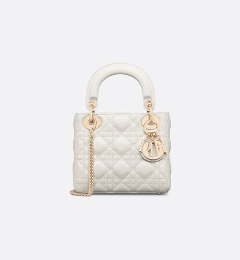 Mini Lady Dior Bag Latte Cannage Lambskin | DIOR Dior Party, Lady Dior Mini, Mini Lady Dior, Dior Shoulder Bag, Lady Dior Handbag, Dior Book Tote, Christian Dior Couture, Dior Handbags, Dior Couture