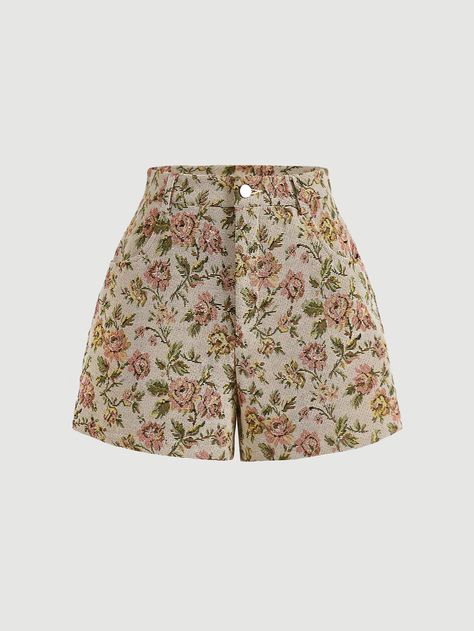 SHEIN MOD Floral Print Shorts Floral Shorts Outfits, Short Elegantes, Teen Girl Dresses, Pattern Floral, Womens Fall Dress, Floral Shorts, Floral Print Shorts, Fashion Attire, High Waisted Shorts