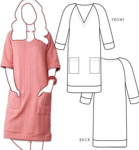 19 Sweater & Jumper Dress Sewing Patterns (3 FREE PDF’s!) Free Sewing Patterns Printable, Tunic Pattern Free, Diy Vest, Sweater Jumper Dress, Dressmaking Patterns, Sewing Patterns Free Women, Fitted Knit Dress, Tunic Sewing Patterns, Patterns Printable