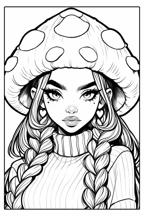 People Coloring Pages, Manga Coloring Book, Witch Coloring Pages, Color Drawing Art, Cartoon Coloring Pages, Cool Coloring Pages, Dessin Adorable, Coloring Book Art, Cute Coloring Pages