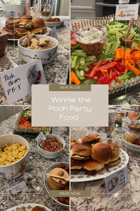 Winnie the Pooh Party - with easy Winnie the Pooh Party Food Ideas to make your Winnie the Pooh Party a hit! Themed food adds so much to a party at a small cost, and bonus - acts as party decor! Pooh Party Food, Winnie The Pooh Party Food, Food Ideas To Make, Baby Shower Brunch Food, Winnie The Pooh Party, Baby Shower Food For Girl, Bebe Shower, Party Planning Checklist, Pooh Party