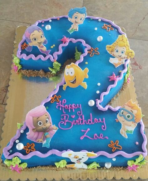 Bubble guppies cake Bubble Guppies Birthday Cake, Bubble Guppies Theme, Bubble Guppies Cake, Lila Party, Bubble Guppies Birthday Party, Bubble Guppies Party, Bubble Guppies Birthday, Bubble Party, Second Birthday Ideas