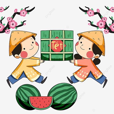 Spring Festival Ideas, Simple Texture Background, Kid Background, Happy Vietnamese New Year, New Year's Eve Background, Vietnamese New Year, Chinese New Year Traditions, Watermelon Clipart, Color Clipart