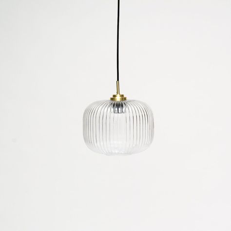 Enhance your space with Laura James' Clear Ribbed Glass Pendant Light. Elegant ribbed glass, silver metal detailing. Versatile and stylish. E27 bulb required Glass Light Pendants, Garden Chair Cushions, Clear Glass Pendant Light, Laura James, James Clear, Wooden Garden Furniture, Kitchen Lights, Gold Pendant Lighting, Fluted Glass