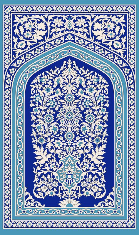 Mughal Art Paintings, Persian Art Painting, Pichwai Paintings, Islamic Art Pattern, Digital Borders Design, Indian Art Paintings, Islamic Pattern, Mural Art, Tile Art