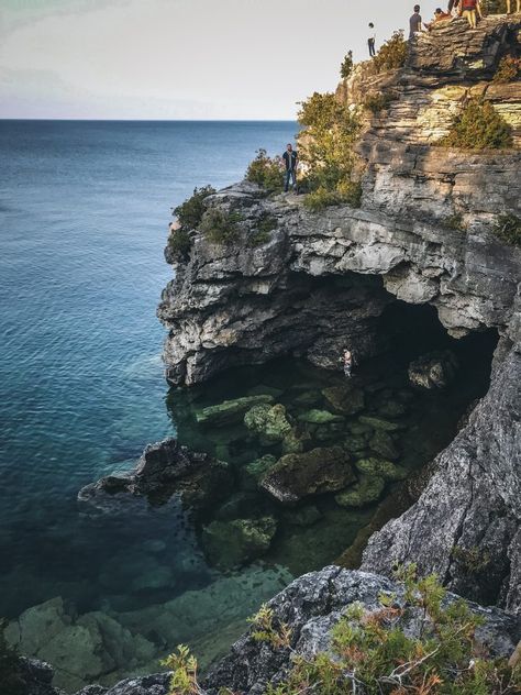 Flowerpot Island, Tobermory Ontario, Skoolie Conversion, Bruce Peninsula National Park, Bruce Peninsula, The Grotto, National Park Camping, Canada National Parks, Lake Huron