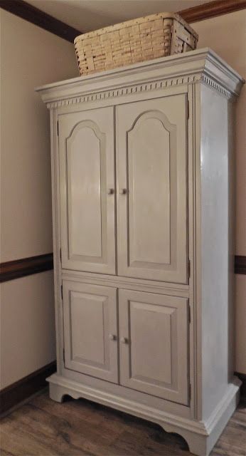 A Breath of Fresh Air: Armoire makeover...................... Painted Amoire Ideas, Armoire Redo, Armoire Ideas, Armoire Repurpose, Armoire Makeover, Painted Armoire, Tv Armoire, Paris Grey, A Breath Of Fresh Air