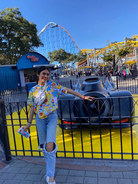 Outfit Six Flags Mexico, Sixflags Mexico, Six Flags Outfit, Six Flags México, Flag Outfit, Six Flags, Summer Feeling, Anime Poses, Amusement Park