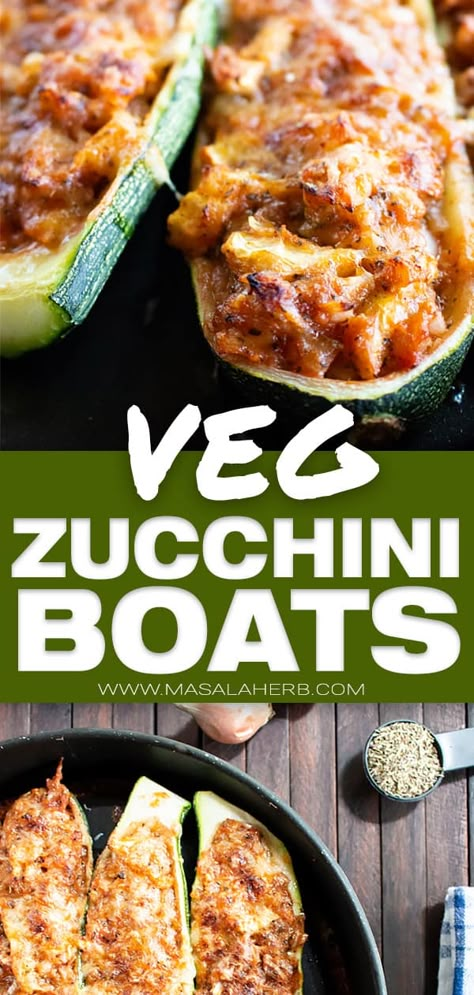 Vegetarian Masala, Vegetarian Zucchini Boats, Courgette Recipes, Rest Ideas, Zucchini Boats Recipe, Zucchini Boat Recipes, Cook Vegetarian, Monday Recipes, Healthy Greens