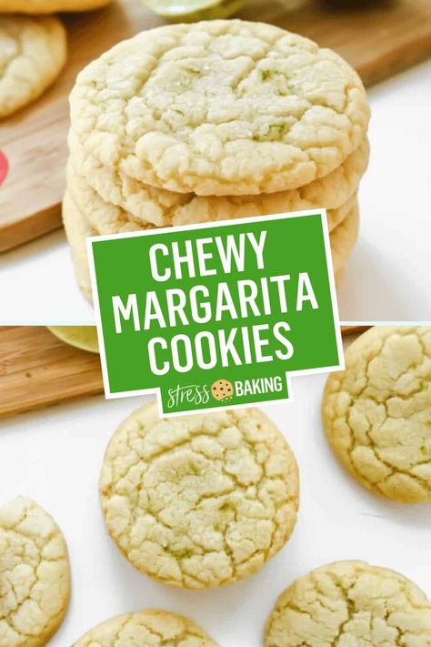 Tequila Cookies, Boozy Cookies, Margarita Cookies, Mayo Cookies, Boozy Baking, Cookies Summer, Lime Cookies, Boozy Desserts, Chewy Sugar Cookies