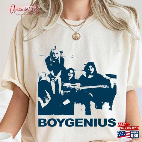 Boygenius Merch, Boygenius Shirt, Phoebe Bridgers Merch, Merch Ideas, Phoebe Bridgers, Rock Music, Print Design, Tshirt Designs, My Style