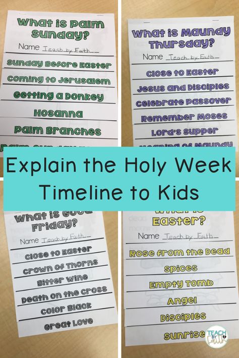 holy-week-timeline The Week Before Easter, Easter Timeline For Kids, Holy Week Crafts For Kids, Holy Week Activities For Kids, Holy Week For Kids, Holy Week Activities, Countdown For Kids, The Holy Week, Scriptures For Kids