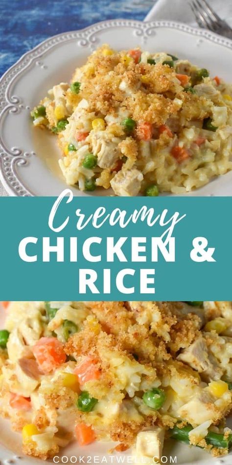 Creamy Chicken And Rice Casserole, Chicken And Vegetable Casserole, Dinner Sunday, Rice And Vegetables, Casserole Chicken, Chicken And Rice Casserole, Comfort Food Chicken, Creamy Chicken And Rice, Easy Chicken And Rice