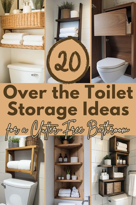 Need more bathroom storage? Check out these creative over-the-toilet storage solutions that keep everything neat and within reach. From ladder shelves to slide-out units, there’s something for every bathroom size and style! #BathroomStorage #OverTheToiletStorage #HomeOrganization #SmallBathroomIdeas #BathroomDecor Ladder Bathroom Storage, Above Toilet Basket Storage, Rustic Over The Toilet Storage, Towel Storage For Small Bathroom Cool Ideas Master Bath, Toilet Tissue Storage Ideas, Over The Toilet Storage Ideas Farmhouse, Bathroom Storage Shelves Over Toilet, Small Bathroom Shelf Storage, Building Bathroom Storage