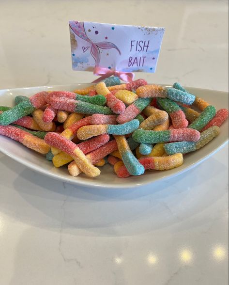 Diy Ariel Birthday Party, Mermaid Party Sweets Table, Mermaid Birthday Party Two Year Old, Under The Sea Snack Table, Third Mermaid Birthday, Snacks For Mermaid Birthday Party, Kids Mermaid Birthday Party, Ocean Pool Party, 2 Year Mermaid Party