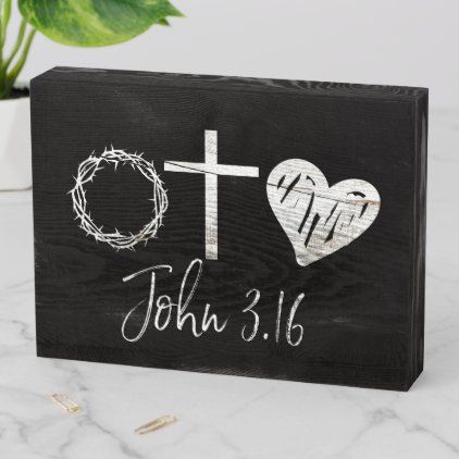 John 3.16 Christian Farmhouse Wooden Box Sign Christian Diy Decor, Resurrection Decorations, Christian Wood Crafts, Easter Crafts To Sell Gift Ideas, Christian Crafts For Adults, Christian Cricut Projects, Diy Christian Crafts, Christian Easter Decor Ideas, Resurrection Decor