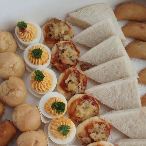 Savoury Platter Box  #platter #platters #foodplatter #food #minifood #savoury #shorteats #teasnacks #patties #chineserolls #bouchées | Instagram Savoury Platter Ideas, Chinese Rolls, Girl Power Quotes, Tea Snacks, Food Platters, Mini Foods, Tray, Instagram