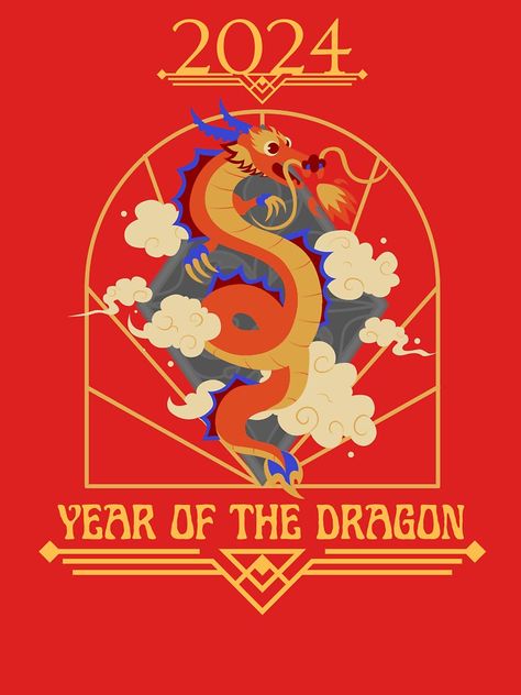 2024 lunar year - Google Search Happy New Year Stickers, New Year Card Design, Chinese Zodiac Dragon, Chinese New Year 2024, Chinese New Year Dragon, Calendar Art, Chinese New Year Design, New Year Illustration, New Year Art