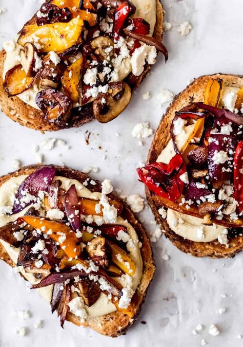 24 Best Tartine Recipes - What is a Tartine Culture Food, Roasted Vegetable, Idee Pasto Sano, Roasted Vegetables, Clean Eating Snacks, Nutritious Meals, Gourmet Recipes, Hummus, Food Inspiration