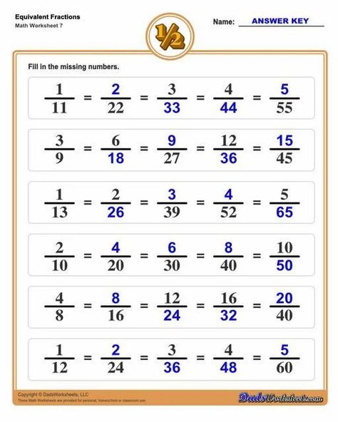 These worksheets start with familar fractions like halves and quarters and proceed through common fractions with larger denominators. Finding equivalent fractions is a great topic to introduce in 3rd or 4th grade before moving on to adding fractions or subtracting fractions. Equivalent Fractions Anchor Chart, Equivalent Fractions Worksheet, Dividing Fractions Worksheets, Multiplying Fractions Worksheets, Fraction Chart, Reducing Fractions, Finding Equivalent Fractions, Fractions Anchor Chart, Writing Fractions