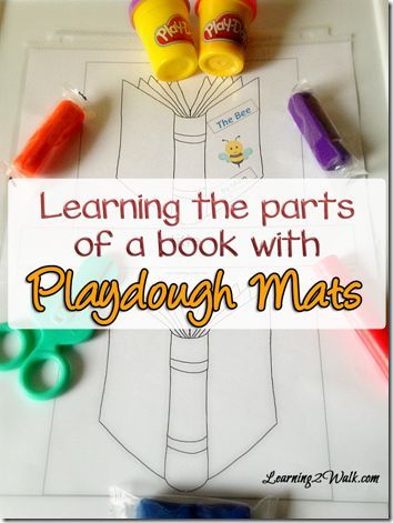 FREE! Learn Parts of a Book with Playdough Mats. This is SO CLEVER!! Preschool, Kindergarten, 1st grade, 2nd grade (homeschool, kids activities) Concepts Of Print, Print Awareness, Free Worksheets For Kids, Parts Of A Book, Dough Mats, Kids Literacy, Balanced Literacy, Elementary Library, Playdough Mats