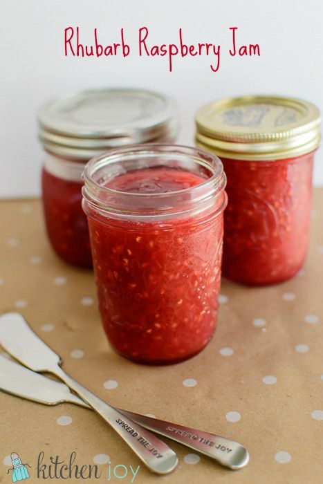 Rhubarb-Raspberry-Jam -- a no pectin recipe Meal Jars, Raspberry Rhubarb Jam, Allotment Recipes, Canning Jams, Preserved Food, Pectin Recipes, Homemade Preserves, Rhubarb Jam Recipes, Fancy Foods