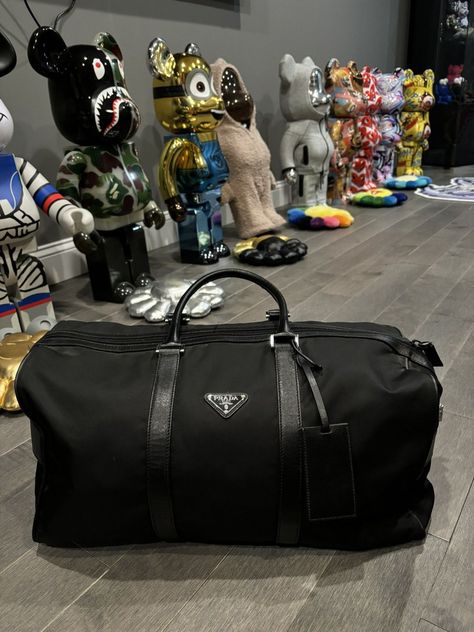 Prada duffle bag Prada Duffle Bag, Duffle Bag Aesthetic, Prada Aesthetic, Classy Aesthetic, Bags Aesthetic, Prada Men, Men's Accessories, Accessories Shop, Travel Bag