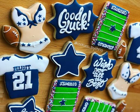 Dallas Cowboys Cookies Decorated, Dallas Cowboys Cookies, Cowboys Cookies, Dalls Cowboys, Dallas Cowboys Birthday, Football Cookies, Cowboy Cookies, Dallas Cowboy, Birthday Trip