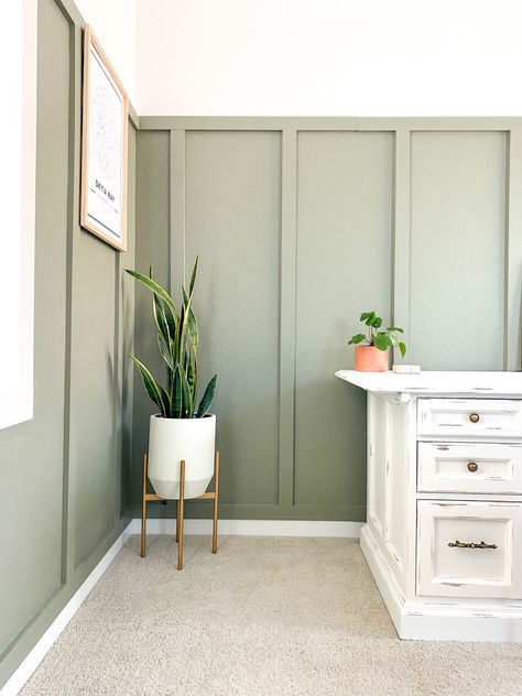 DIY Office Spaces: Tips for DIY Desk Ideas, Organization, and Office Decor to Inspire You to Work Popular Interior Paint Colors, Muted Sage, Sage Green Bedroom, Green Walls, Interior Paint Colors, Green Rooms, Bedroom Green, Paint Colors For Home, Wall Color