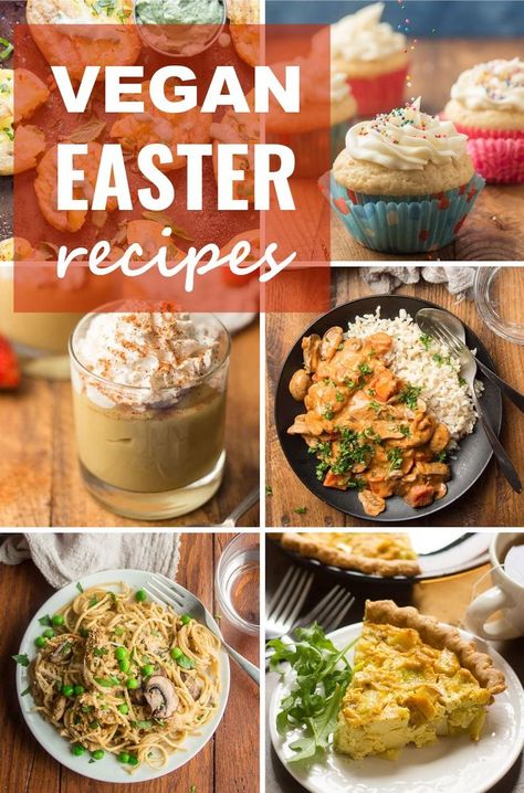 Have you planned your Easter menu yet? This collection of over 50 vegan Easter recipes includes every course — brunch to dinner to dessert. Easter Casserole Recipes, Vegetarian Easter Recipes, Easter Dinners, Vegan Easter Recipes, Vegan Crockpot Recipes, Vegan Crockpot, Vegan Pasta Dish, Vegan Easter, Healthy Vegan Dinner