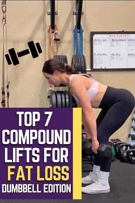 compound exercises with dumbbells compound lifts Compound Weight Training, Full Body Compound Dumbbell Workout, Combo Weight Exercises, Combination Weight Exercises, Full Body Workout Compound Exercises, Compound Movements Weight Training, 4-2-1 Weighted Combo, Dumbell Compound Workout, Body Weight Exercises For Fat Loss