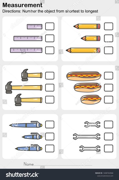 Measurement worksheet - Number the object from shortest to longest - Worksheet for education. #Ad , #PAID, #Number#object#Measurement#worksheet Longest And Shortest Worksheet, Long Longer Longest Worksheet, Worksheet Number, Volume Worksheets, Worksheet For Kindergarten, Measurement Worksheets, Measurement Activities, Kindergarten Worksheets Free Printables, Preschool Math Worksheets