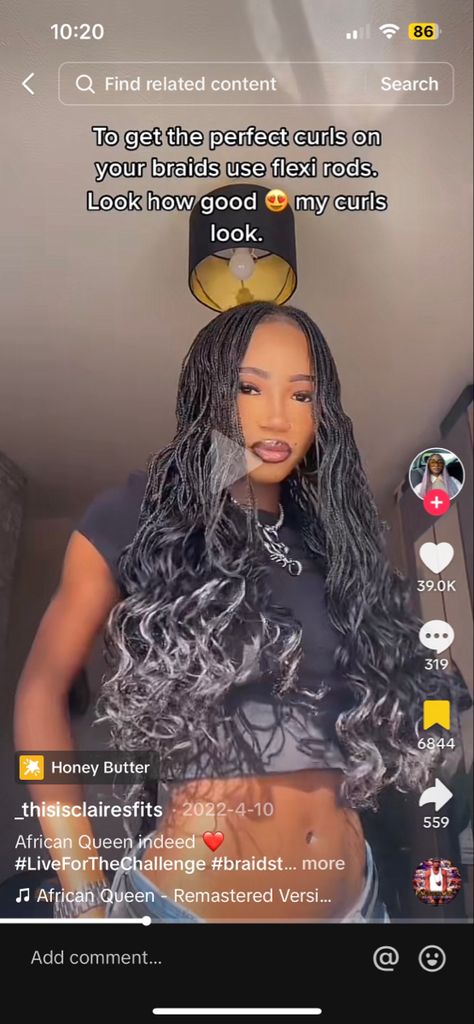 Flexi Rod Curled Box Braids, How To Curl Braids With Flexi Rods, Flexi Rod Braids, Braids With Flexi Rod Curls, Rod Curls, Flexi Rod Curls, Curled Box Braids, Hair Braid Designs, Curled Ends