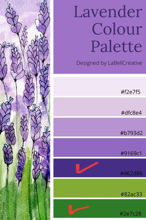 Lavender Shades Colour Palettes, Shades Of Lavender Colour, Lavander Palette Color, Lavender Palette Colour Schemes, Lavender Purple Color Palette, Purple Hues Colour Palettes, Lavender Pallete Color, What Color Goes With Lavender, Shades Of Purple Colour Palettes