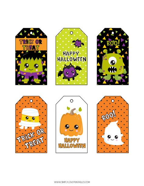 Halloween Gift Bag Tags Free Printable, Free Halloween Printables Tags, Happy Halloween Tags Free Printables, Halloween Tags Printables Free, Halloween Tags Printables, Halloween Tags For Treat Bags, Halloween Candy Wrappers, Halloween Toppers, Halloween Labels Printable