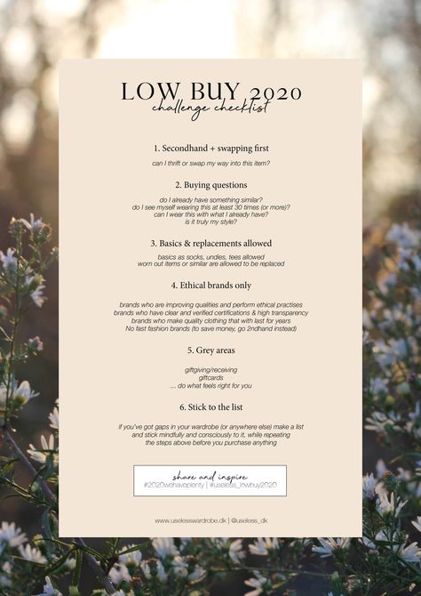 LOW BUY 2020 Low Buy Year Aesthetic, Low Buy Challenge Rules, Low Buy Year Rules List, Low Buy Rules, Low Spend Year, Low Buy Challenge, Low Buy Year Rules, No Buy Year Rules, Low Buy Year