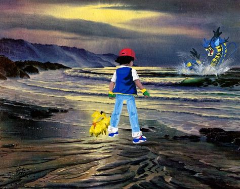 Pokemon: You Can't Catch Them All!  Art Parody Print, Classic Sofa Painting Recycled Thrift Store Art Thrift Store Art Makeover, Sofa Painting, Thift Store, Art Upcycling, Art Parodies, Upcycle Art, Thrift Store Art, Farmhouse Pictures, World Famous Paintings