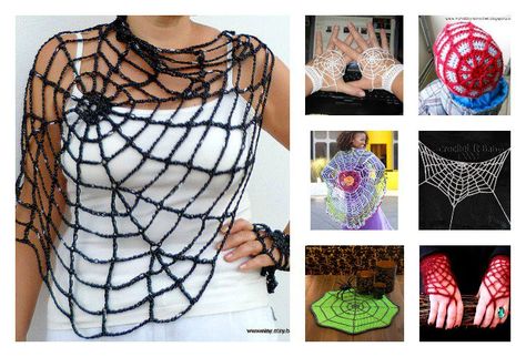 Here is a collection of simple and fun Crochet SpiderWeb Patterns that you can use to quickly work up some spiderweb for both costumes and house decoration. Crochet Spiderweb, Crochet Spider Web, Crochet Box Stitch, Marque-pages Au Crochet, Crochet Butterfly Free Pattern, Crochet Spider, Crochet Pour Halloween, Crochet Backpack Pattern, Beau Crochet