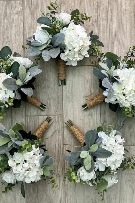 Bridesmaid Bouquets, Wedding bouquets, Boho Bridesmaid bouquets, Wedding flowers. Boho Wedding Bouquet Bridesmaid, Woodsy Wedding Flowers, Sage Green Bridal Bouquet, Sage Wedding Flowers, Wedding Bouquets Boho, Wedding Bouquet Eucalyptus, Greenery Bridal Bouquet, Bouquet Eucalyptus, Garden Style Wedding