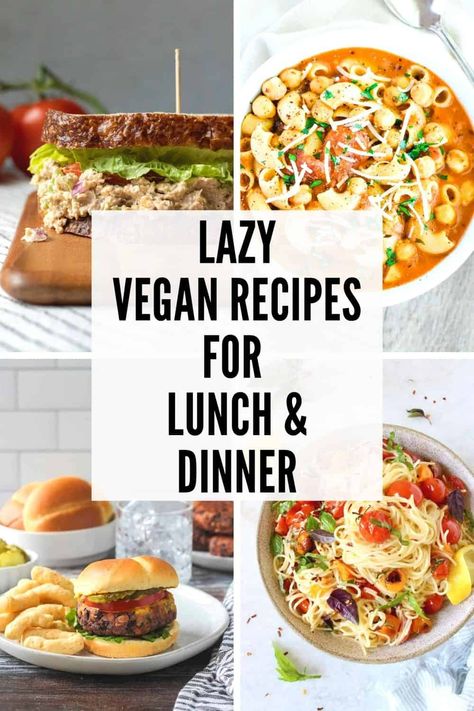 Vegan Recipes For Lunch, Lazy Vegan Recipes, Meals For Lunch, Easy Vegan Meals, Recipes For Lunch, Lazy Vegan, Easy Vegan Recipes, Plant Based Cookbook, Vegan Lunch Recipes