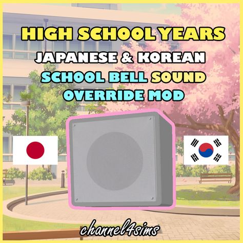 Sims Videos, Korean School, Japanese High School, Sims 4 Cas Mods, The Sims 4 Skin, Sims 4 Anime, Sims 4 House Plans, Bell Sound, Sims 4 Cc Makeup