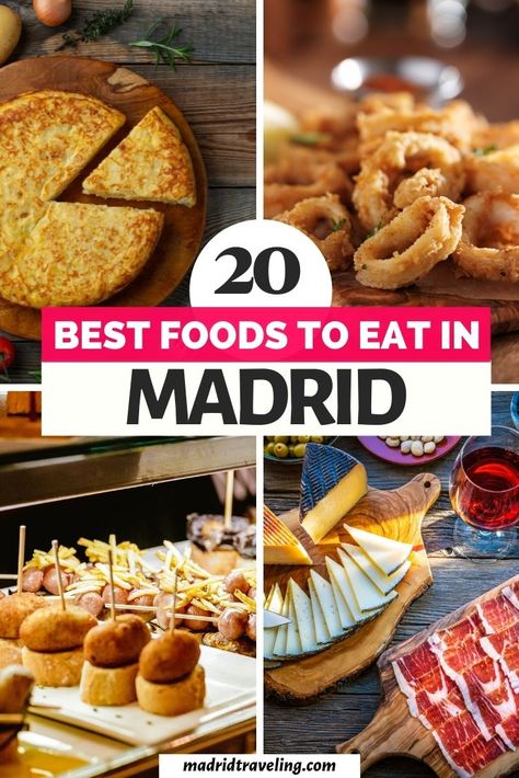 ▷ Top 20 Spanish Foods you MUST Try in Madrid | Madrid food guide Tapas In Madrid, Madrid Food Guide, Madrid Spain Food, Food In Madrid, Spanish Meal, Madrid Food, Madrid Restaurants, Spanish Foods, Visit Spain