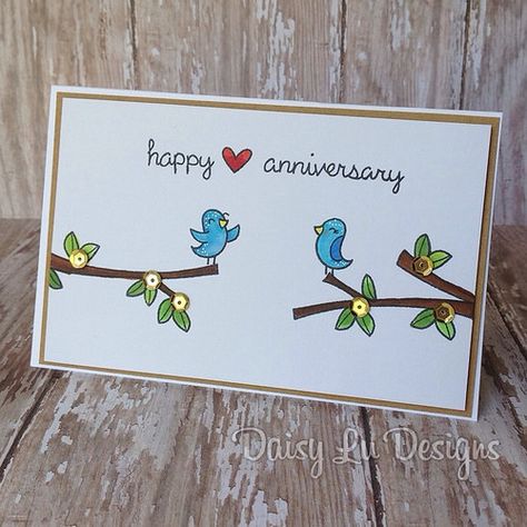 Happy anniversary card by verozamora1023, via Flickr Happy Anniversary Card Ideas, 30th Anniversary Cards, Anniversary Scrapbook, Creative Birthday Cards, Anniversary Cards Handmade, Greeting Card Craft, Happy Anniversary Cards, Birthday Card Drawing, Birthday Scrapbook