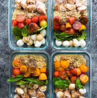 Caprese Chicken Salad Meal Prep Bowls | Sweet Peas and Saffron Bento Box Lunch Ideas, Box Lunch Ideas, Easy Meal Prep Lunches, Delicious Meal Prep, Salad Meal Prep, Caprese Chicken, Lunch Bowl, Prepped Lunches, Chicken Meal Prep