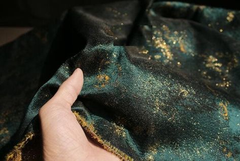 "material:polyester wide:64\"(1.65 m wide) weight:200 g/m Color:gold green. Thank you for coming to my shop! (^ - ^)" Green And Gold Fabric, Unique Fabric Patterns, Dragon Wedding Dress, Green Gold Aesthetic, Green And Gold Aesthetic, Fabric Design Pattern, Green And Gold Dress, Plant Fabric, Fabric Aesthetic