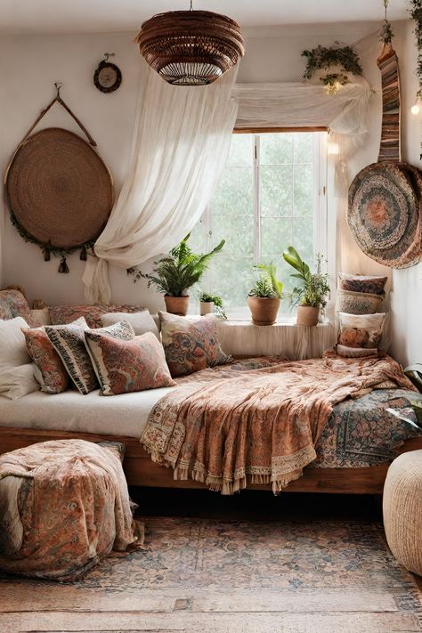 25 Simple Boho Room Ideas for Small Rooms Boho Bedding Sets Bohemian, Simple Boho Room, Boho Room Ideas, Basement Master, Global Boho, Room Ideas For Small Rooms, Bohemian Bedding Sets, Boho Bedding Sets, Cozy Bohemian