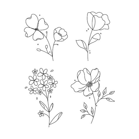 Flower Outline Drawing, Outlines Drawing, Simple Flower Outline, Simple Outlines, Outline Flower, 4h Projects, Digital Art Software, Flower Svg Files, Minimal Tattoos